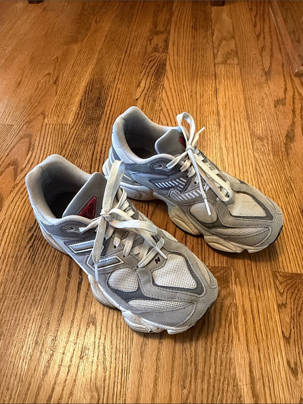 New Balance Light Grey Mesh and Suede Trainers